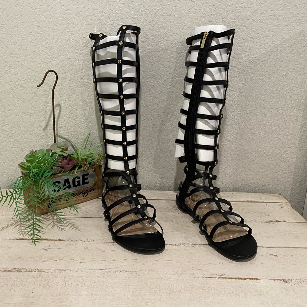 Knee high gladiator sandals